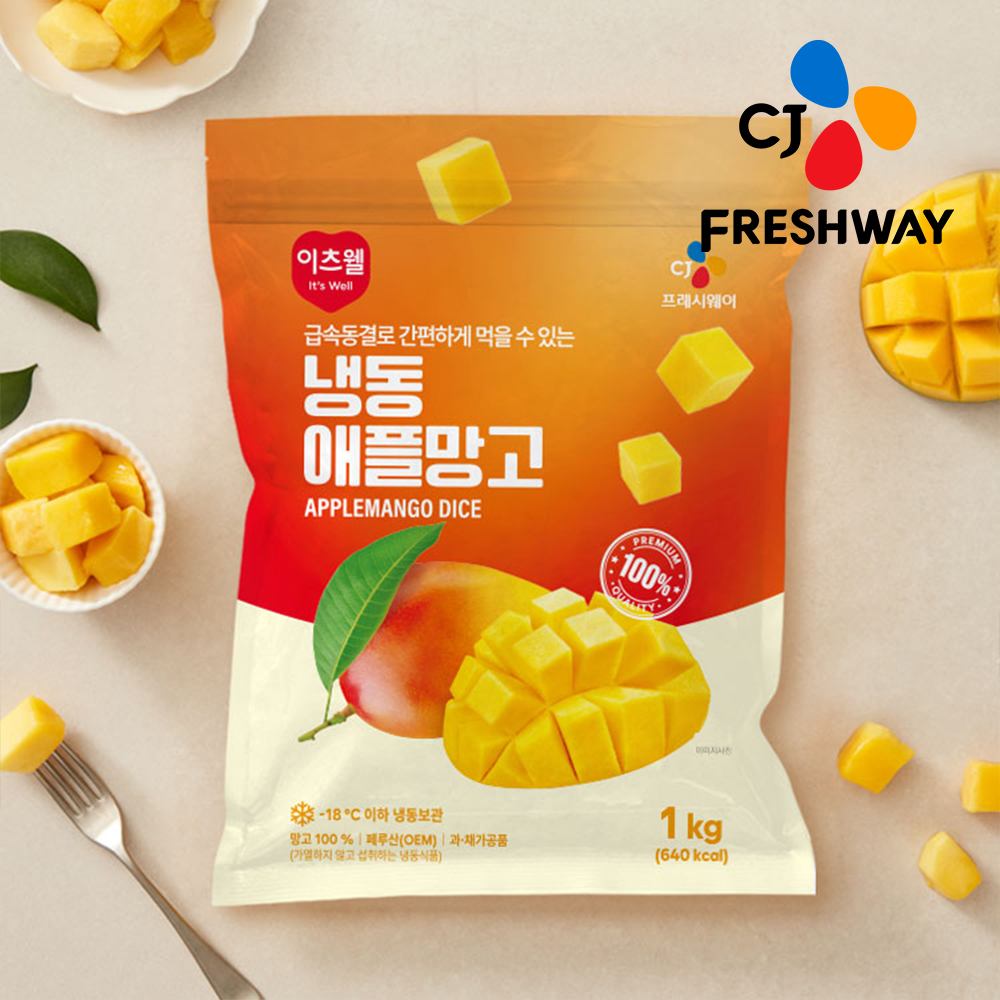 CJ프레시웨이 이츠웰 아이스 애플망고 1kg 2개/3개/4개/5개