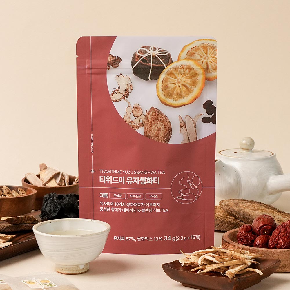 건강한 유자쌍화티 15티백 쌍화차 고흥유자 전통 한방차 선물