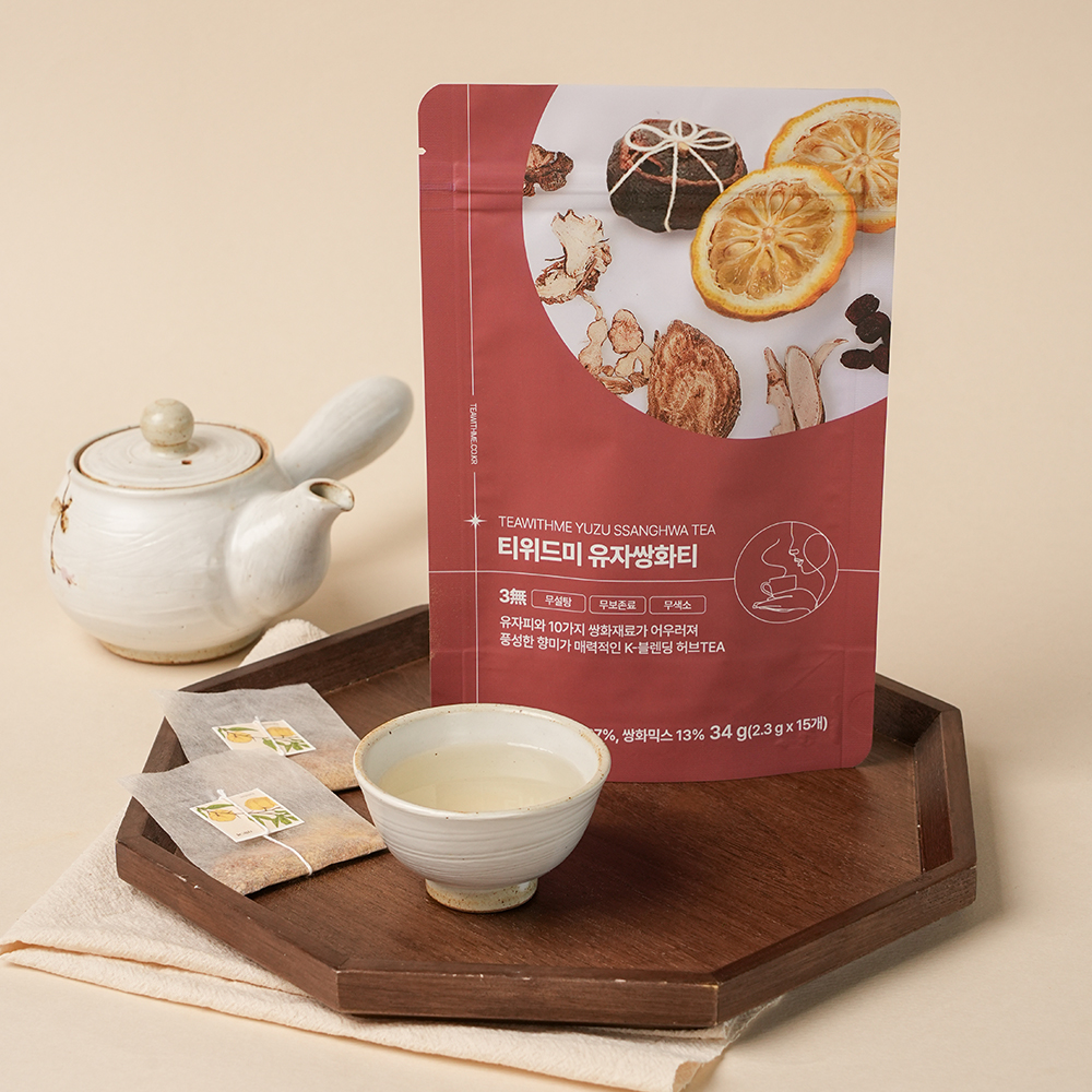 건강한 유자쌍화티 15티백 쌍화차 고흥유자 전통 한방차 선물