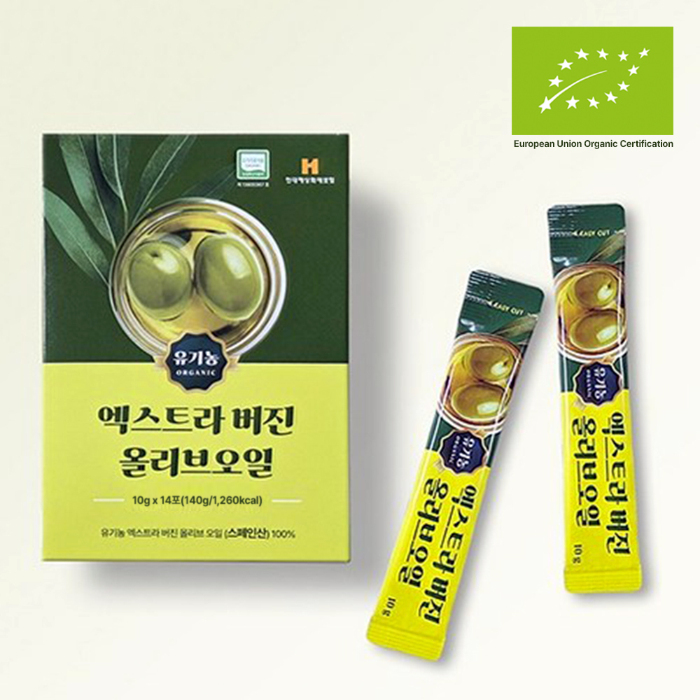 웰러스 유기농 프리미엄 엑스트라 버진 올리브 오일 스틱 10g 14포