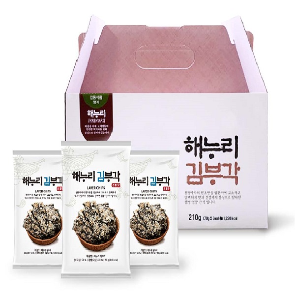 [할인행사] 해누리 전통맛 수제 찹쌀 영양 김부각 3봉 세트 /[화사/남원김부각] 바삭바삭,고소한맛,담백한맛 대표이미지 섬네일