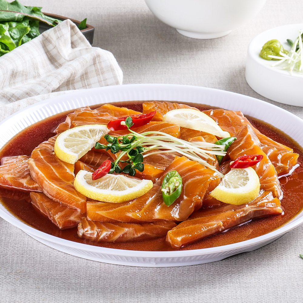 [오성게장] 노르웨이직송 슈페리어급 저염 생연어장 350g