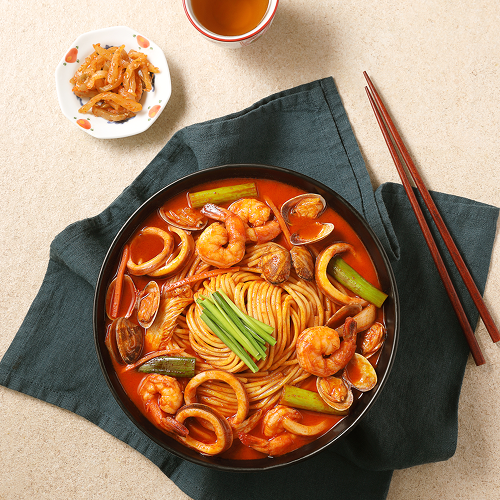 쿡솜씨 해물짬뽕 생면 짬뽕 밀키트 4팩 (냉동보관)