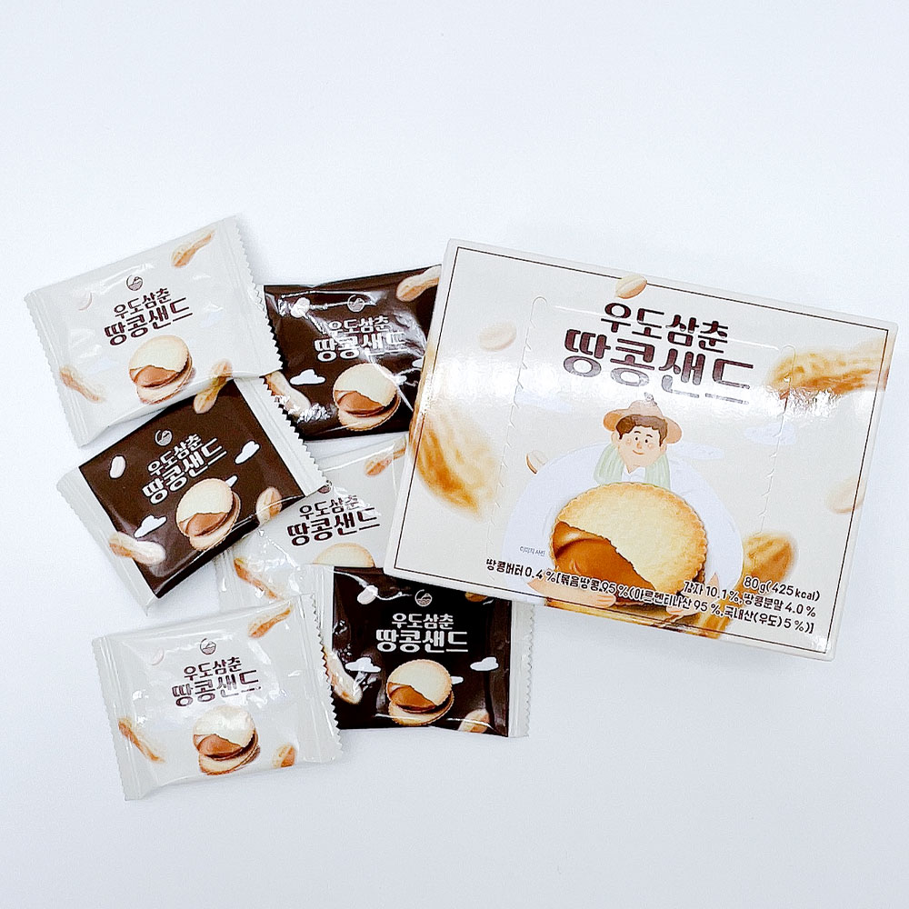 제주 우도삼춘 땅콩샌드 소, 대 (12개입 , 42개입)