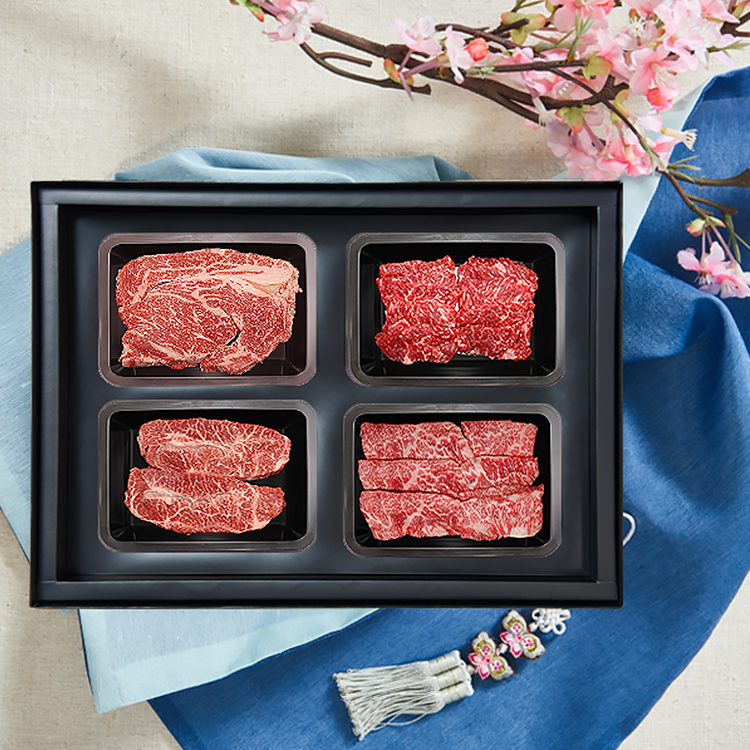 제주 한우 구이세트 1.3kg (1++등급, 신선 냉장육, 선물포장)