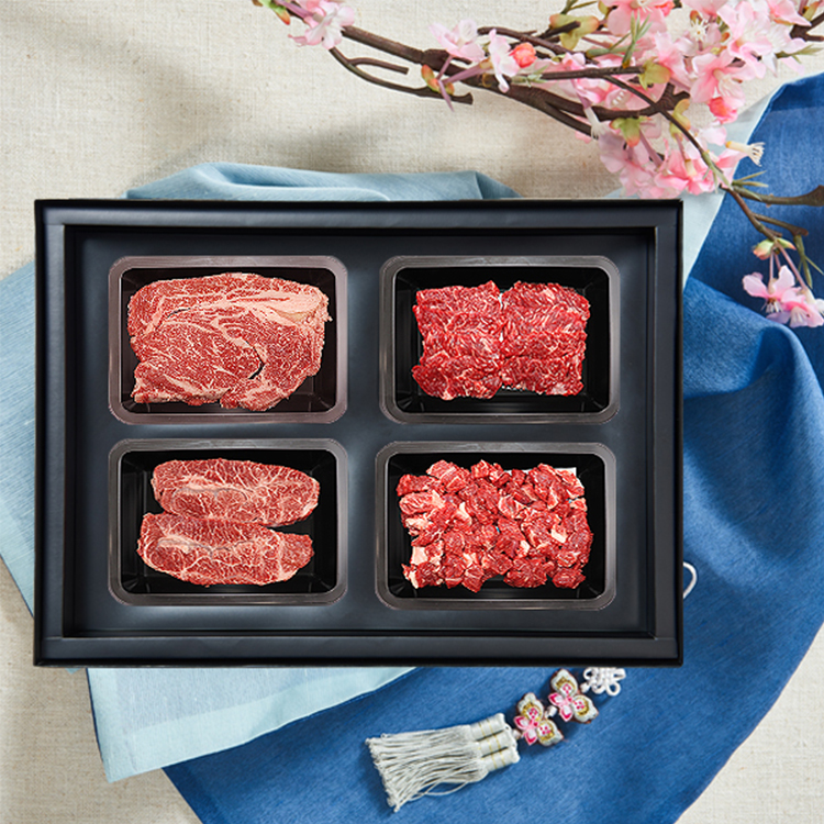 제주 한우 실속세트 1.4kg (1등급, 신선 냉장육, 선물포장)