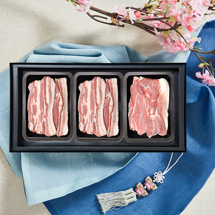 제주 백돈 실속세트 1.4kg (오겹+전지, 신선 냉장육, 선물포장)