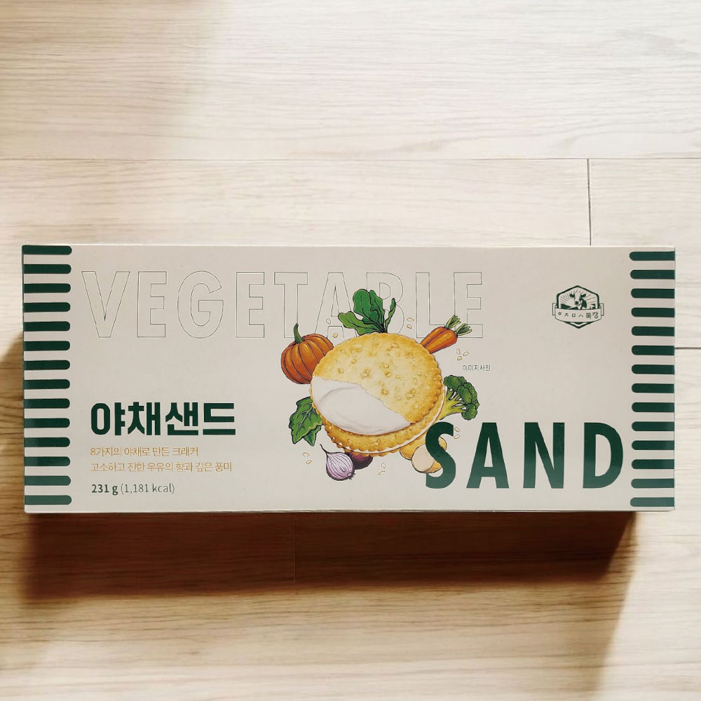 제주아침미소목장 야채샌드 소, 대 (72g, 231g) 제주기념품 야채크래커 사무실 아이들간식