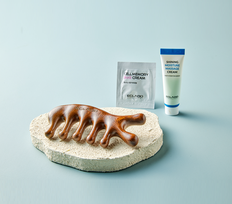 [림프셀프경락] 에끌라두 골든 샌달우드 괄사 (증정품: 샤이닝 수분마사지크림 10g 포함)