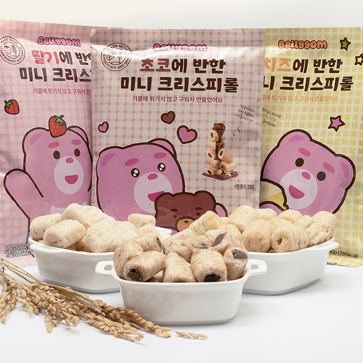 벨리곰 미니 크리스피롤 50g x 3개 (딸기맛 / 초코맛 / 치즈맛)
