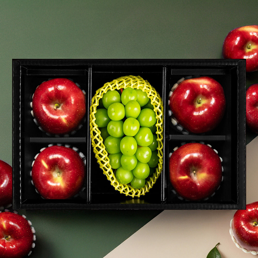 샤인머스캣 + 사과 혼합 선물 세트 2kg 3.7kg 과일 명절 추석 설날 연말