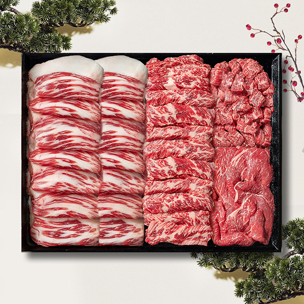 [예담우] 1++등급 한우 선물 기품세트 1kg(차돌250g+참갈비250g+국거리250g+불고기250g)