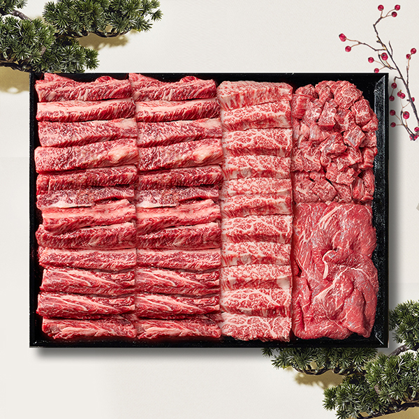 [예담우] 1++등급 한우 선물 예찬세트 1kg(갈비살250g+업진살250g+국거리250g+불고기250g)