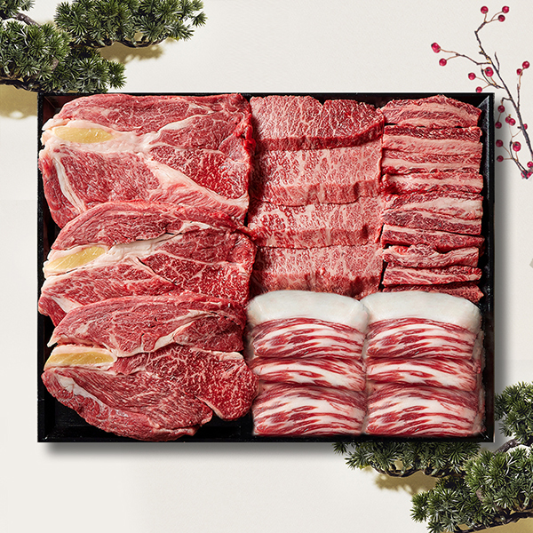 [예담우] 1++등급 한우구이 선물 예담청세트 1kg(갈비살250g+등심250g+살치살250g+차돌박이250g) 대표이미지 섬네일
