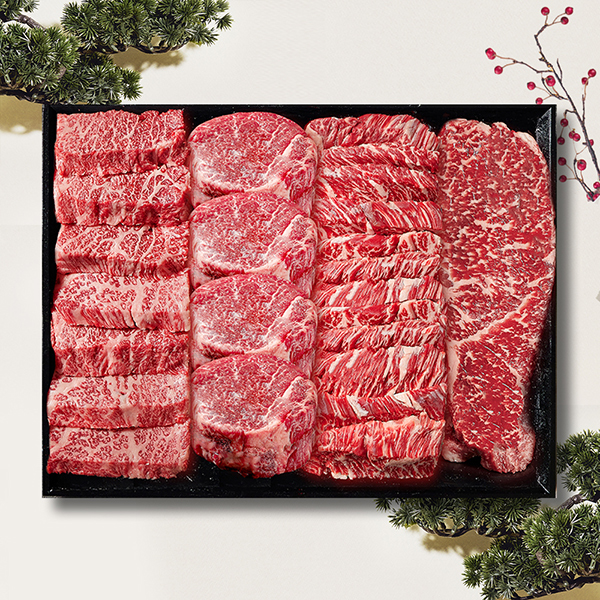 [예담우] 1++등급 한우구이 선물 설연세트 1kg(살치살250g+안심250g+채끝250g+안창250g) 대표이미지 섬네일