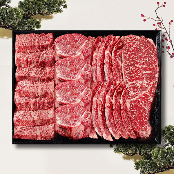 [예담우] 1++등급 한우구이 선물 설화세트 1kg(살치살250g+안심250g+채끝250g+토시250g)