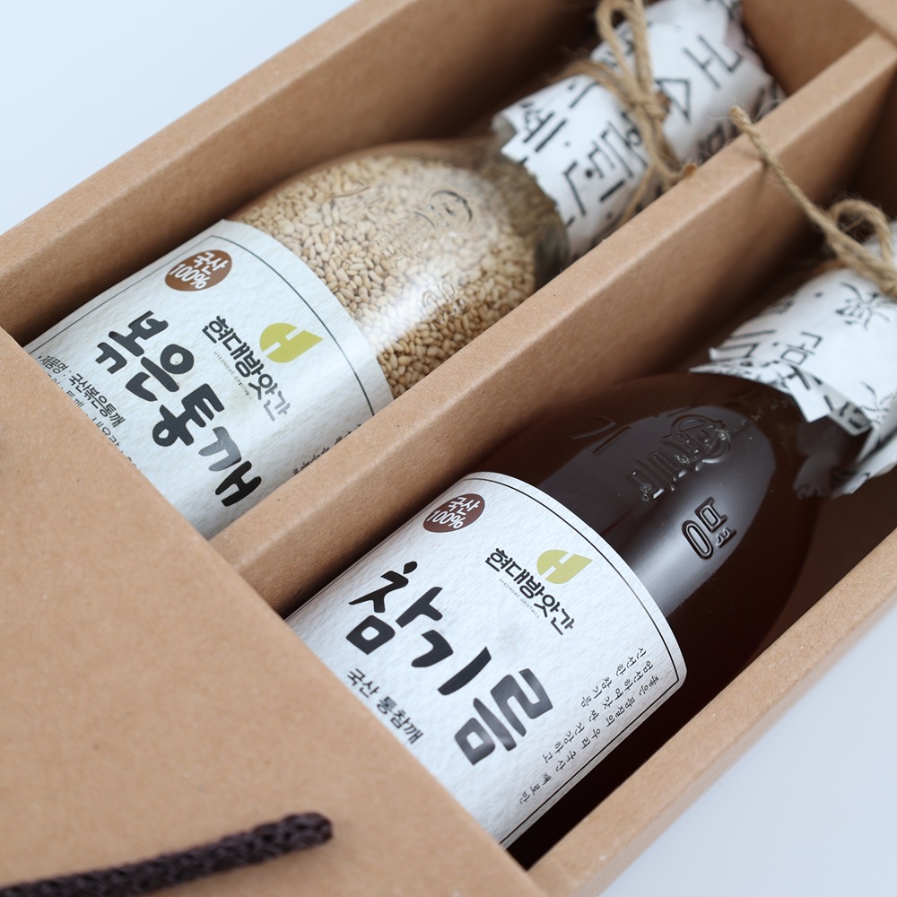 100% 국산 참기름 볶은참깨 2구 선물세트 350ml