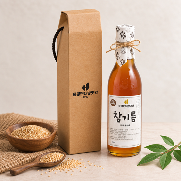 100% 국산 참기름 1구 선물세트 350ml