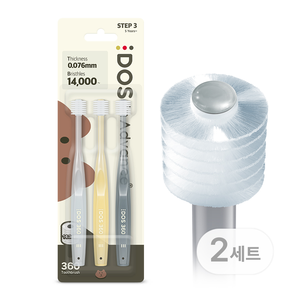 [3단계] 도스360 유아/어린이칫솔 6P