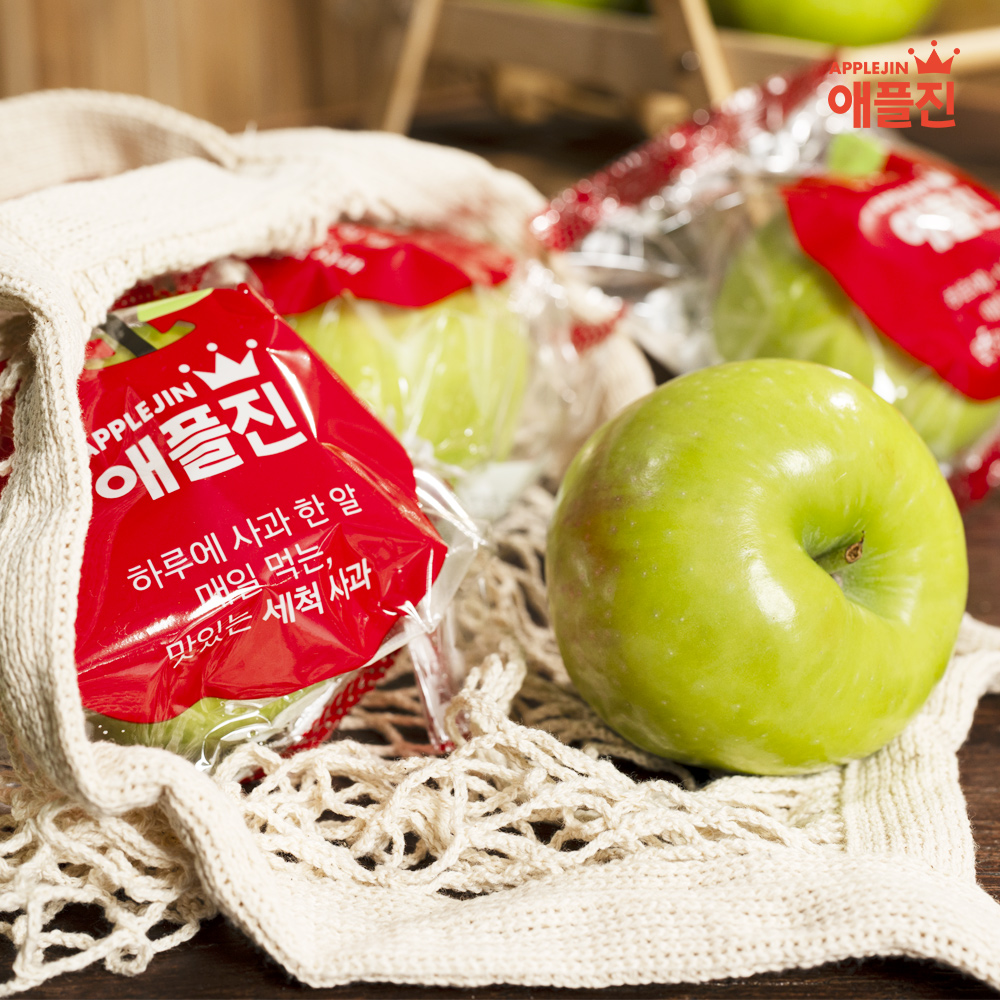 애플진 경북직송 아오리·썸머킹 껍질째먹는 세척사과 2kg (10~14과)