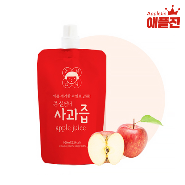 애플진 NFC착즙 몽실언니 사과즙 1박스 (100ml 40봉)