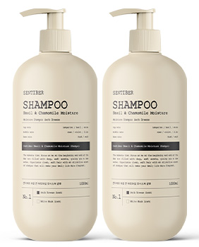 [1+1] 센티베르 바질 앤 캐모마일 샴푸 1000ml 대용량 약산성 두피 미용실 향기좋은 대표이미지 섬네일