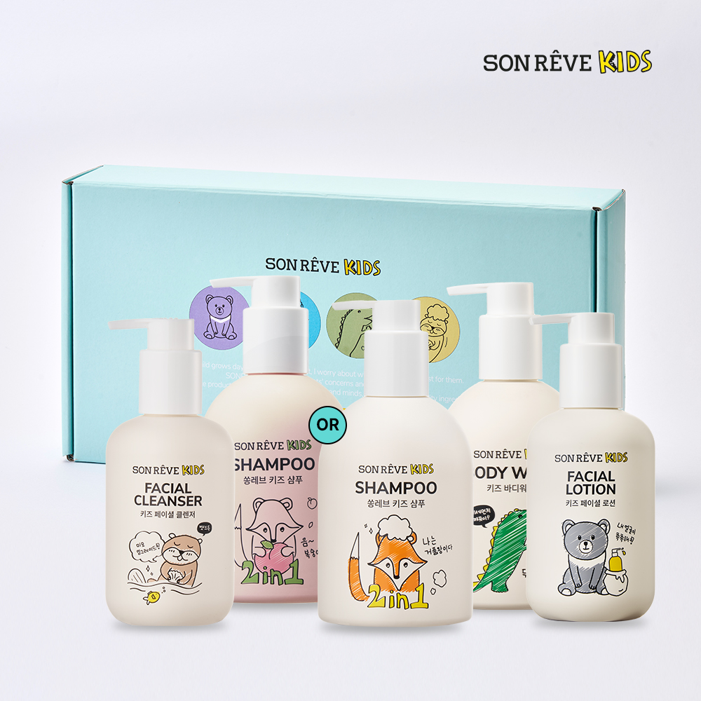 쏭레브 키즈 4종 선물세트 (샴푸+바디워시+페이셜로션+페이셜클렌저+컬러링북)(샴푸선택)