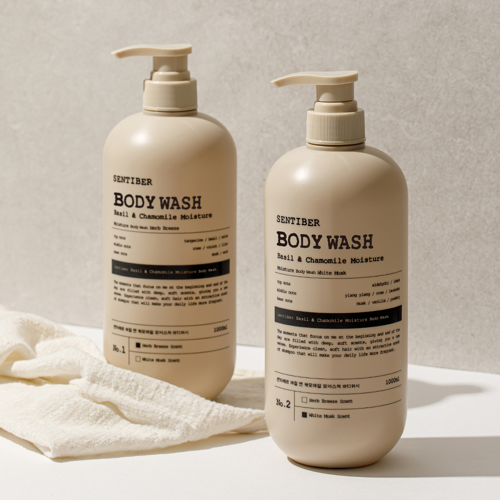 센티베르 바질 앤 캐모마일 모이스처 바디워시 1000ml X 1개 대용량 바디클렌져 약산성