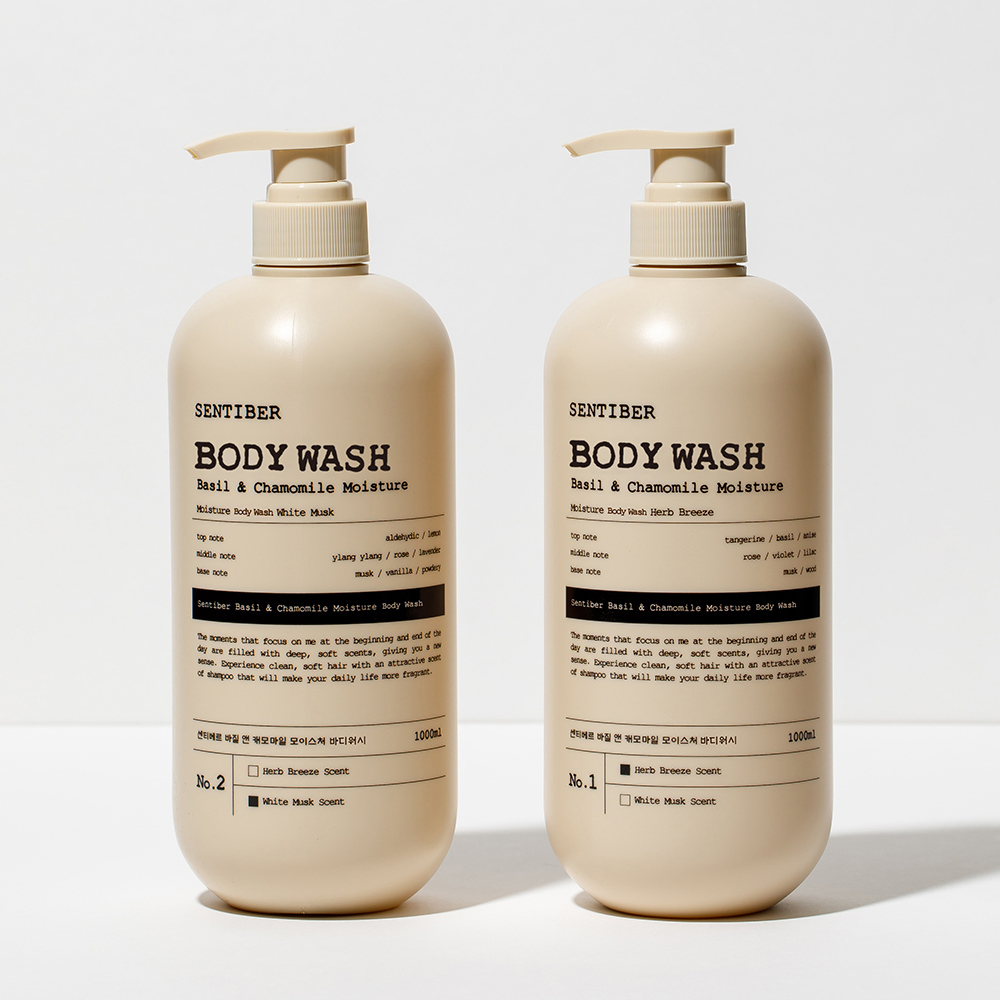 [1+1] 센티베르 바질 앤 캐모마일 모이스처 바디워시 1000ml  대용량 바디클렌져 약산성