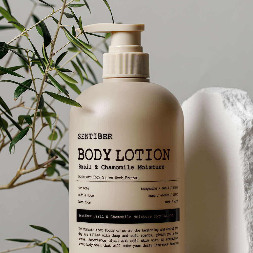 [1+1] 센티베르 바질 앤 캐모마일 대용량 바디로션 1000ml 약산성 크림 향좋은 고보습 퍼퓸