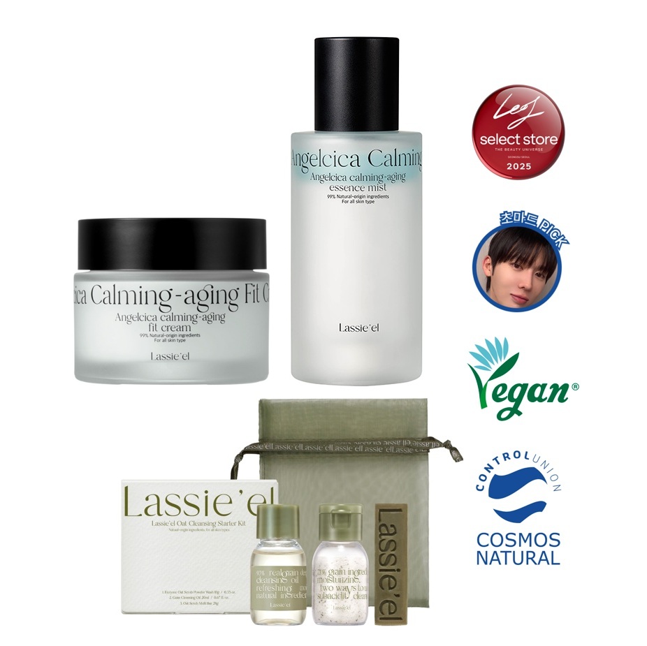 [한정50개] 라씨엘르 신선초 진정에이징 핏 크림 30ml+진정에이징 미스트 50ml+스타터키트 3종