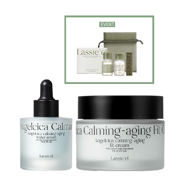 [한정100개] [레오제이pick] 라씨엘르 신선초 진정에이징 세럼 30ml+진정에이징 크림 50ml+스타터키트 3종 (엔자임 오트 스크럽 파우더워시 10g+곡물클렌징 오일 20ml+오트 스크럽 멀티바 23g+오간자 비누망)