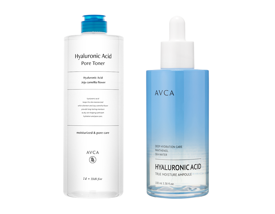 [1+1수분기획세트] 아브카 저분자 히알루론산 대용량 모공 토너 1000ml + 트루 모이스춰 저분자 히알루론산 앰플 100ml