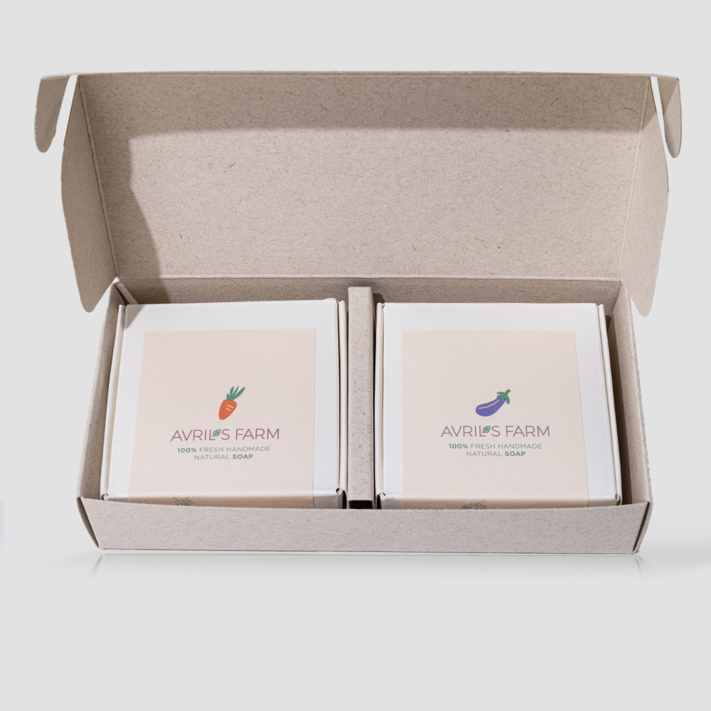 에이브릴팜 채소 수제비누 2종 세트 (당근+가지)