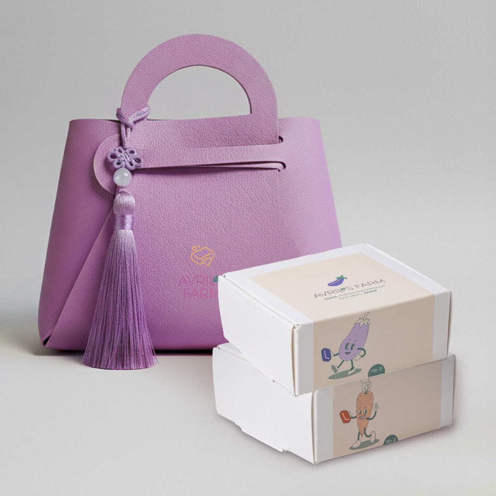 에이브릴팜 채소 수제비누 2종 세트 (당근+가지)