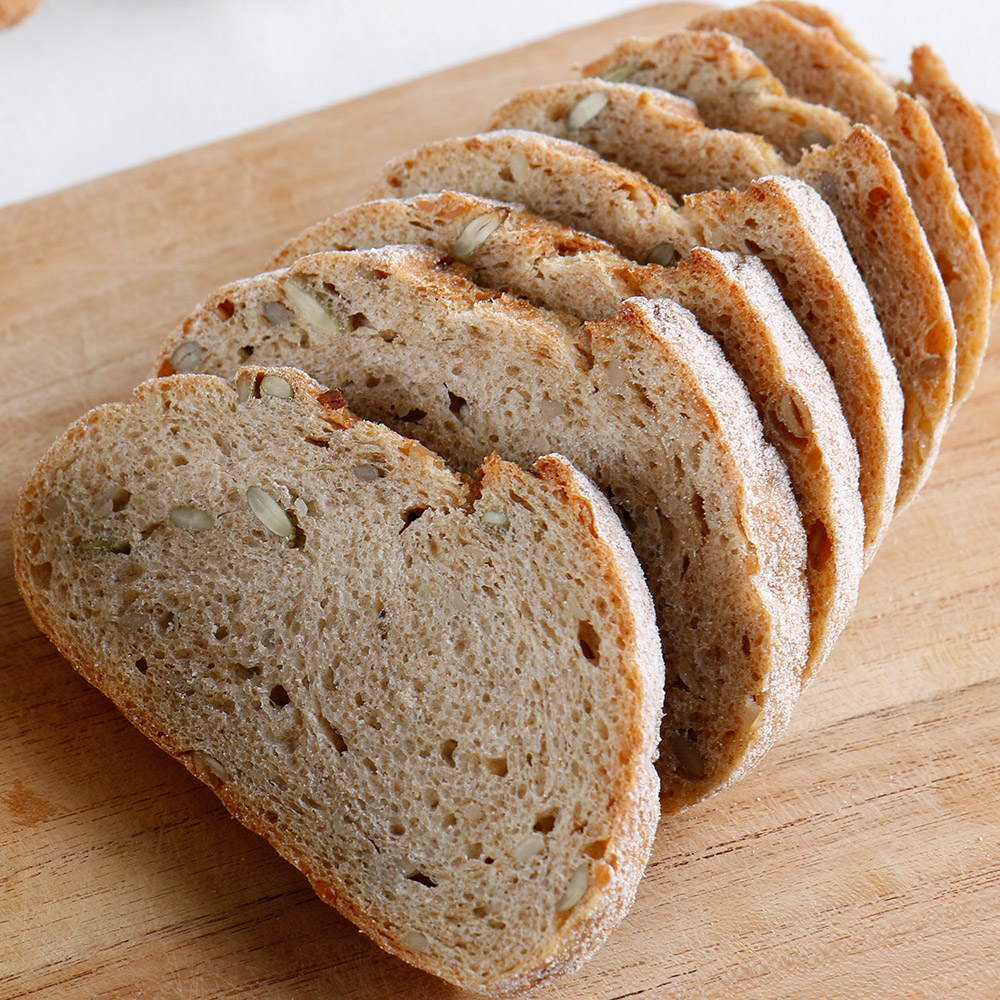 통밀 곡물씨앗 깜빠뉴 100% 우리밀 천연발효 비건 통곡물 빵 410g