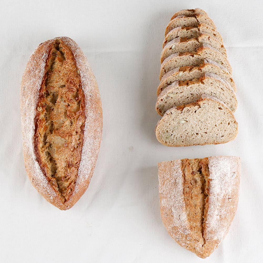 통밀 곡물씨앗 깜빠뉴 100% 우리밀 천연발효 비건 통곡물 빵 410g 대표이미지 섬네일