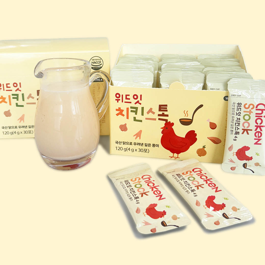 위드잇 치킨스톡 4g x 30개입, 무항생제 닭 육수 분말
