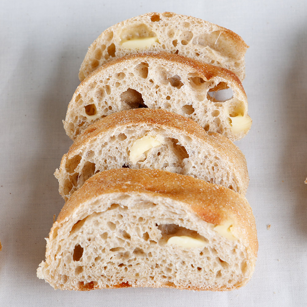 통밀 치즈 치아바타 우리밀 천연발효 비건 건강 샌드위치 빵 200g