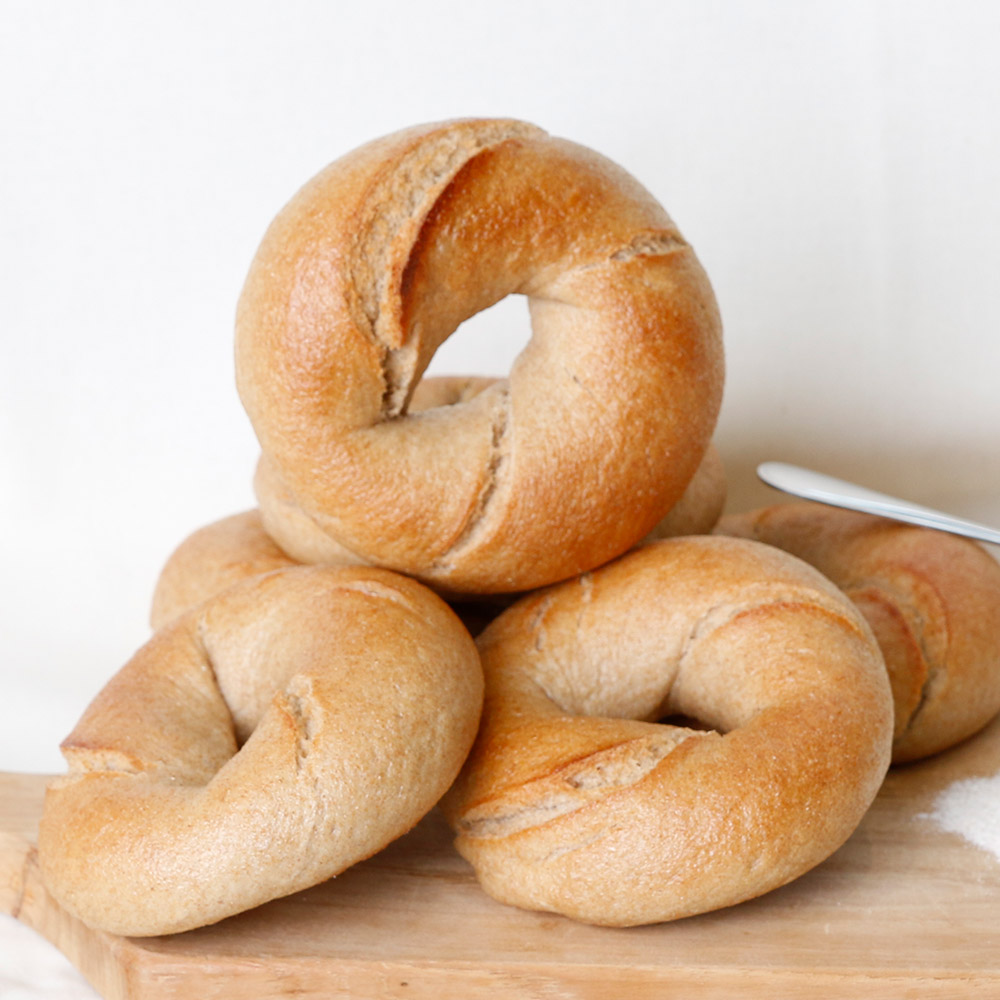 통밀 베이글 우리밀 천연발효 통곡물 건강 비건 빵 110g