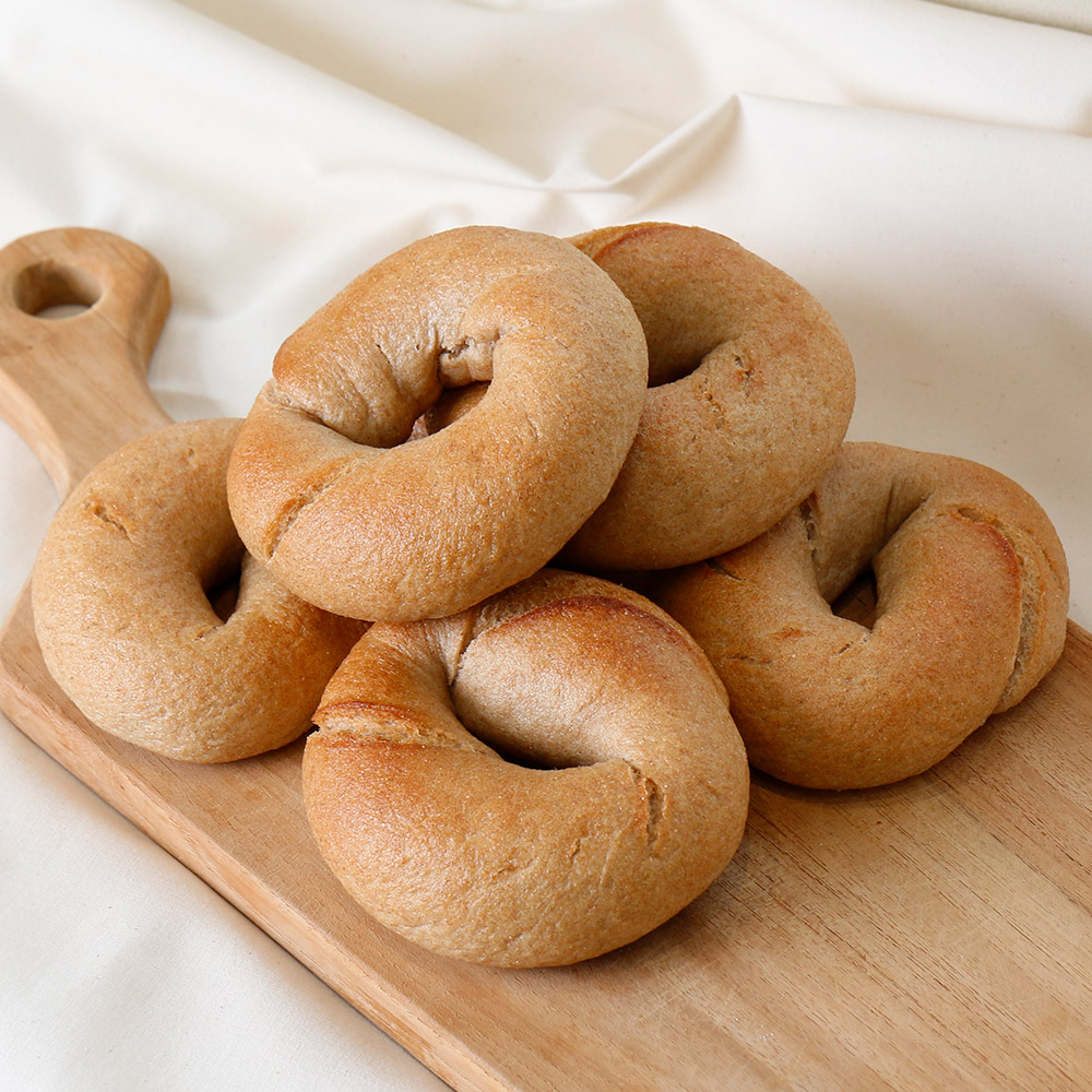 통밀 베이글 우리밀 천연발효 통곡물 건강 비건 빵 110g