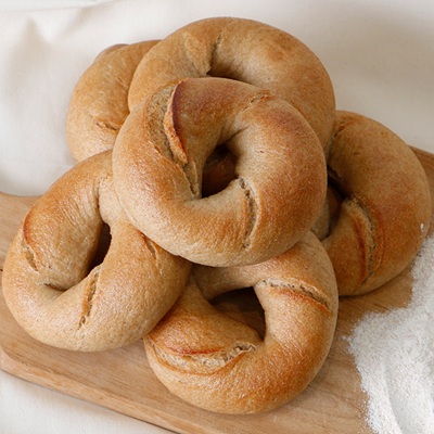 통밀 베이글 우리밀 천연발효 통곡물 건강 비건 빵 110g 대표이미지 섬네일