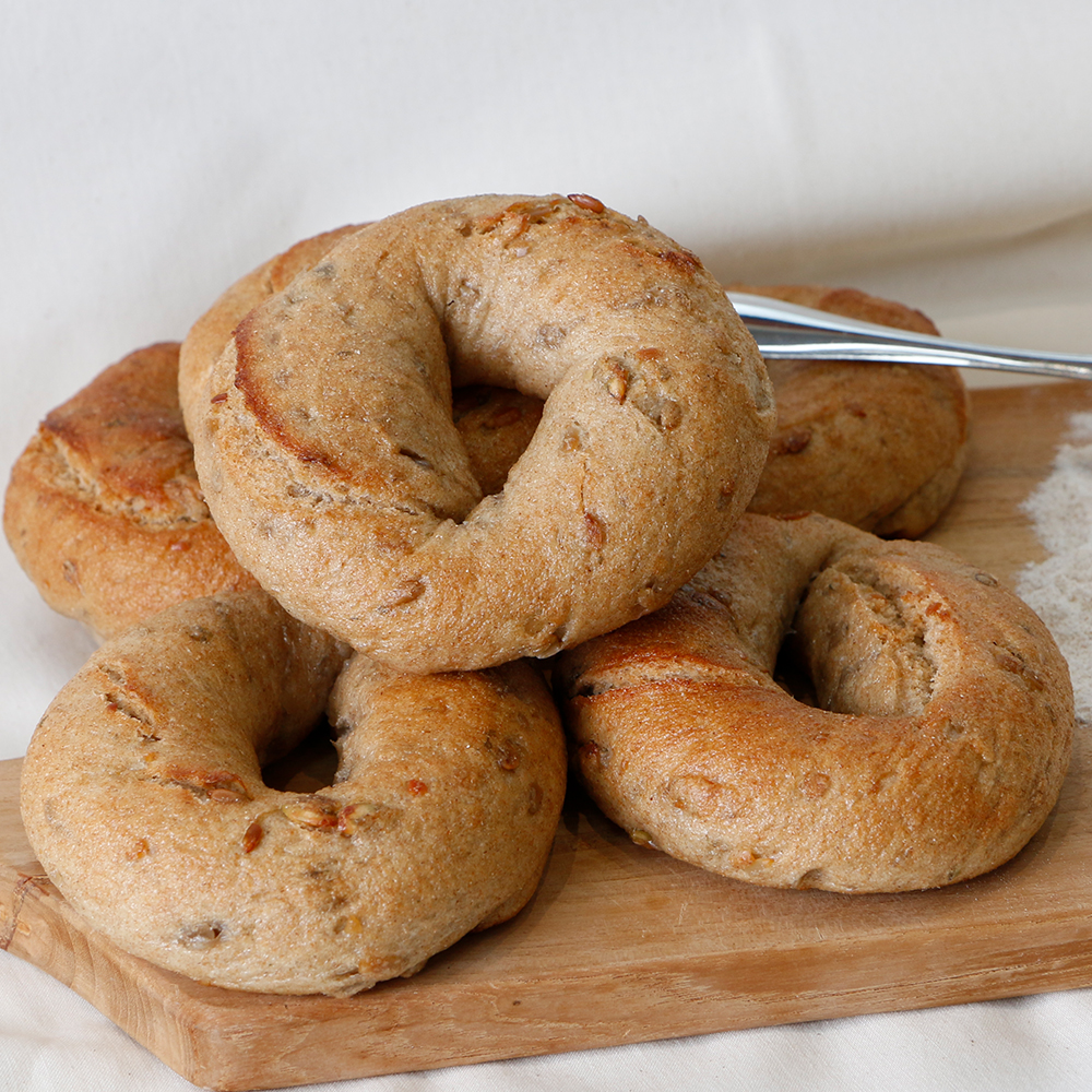 통밀 곡물 씨앗 베이글 110g 우리밀 천연발효 통곡물 단백질 빵