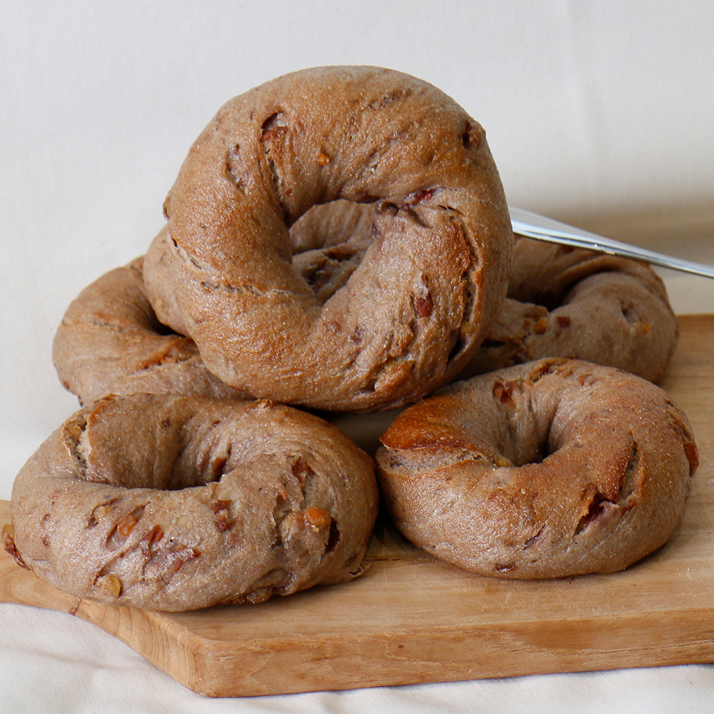 통밀 호두 크랜베리 베이글 110g 우리밀 천연발효 통곡물 건강 빵