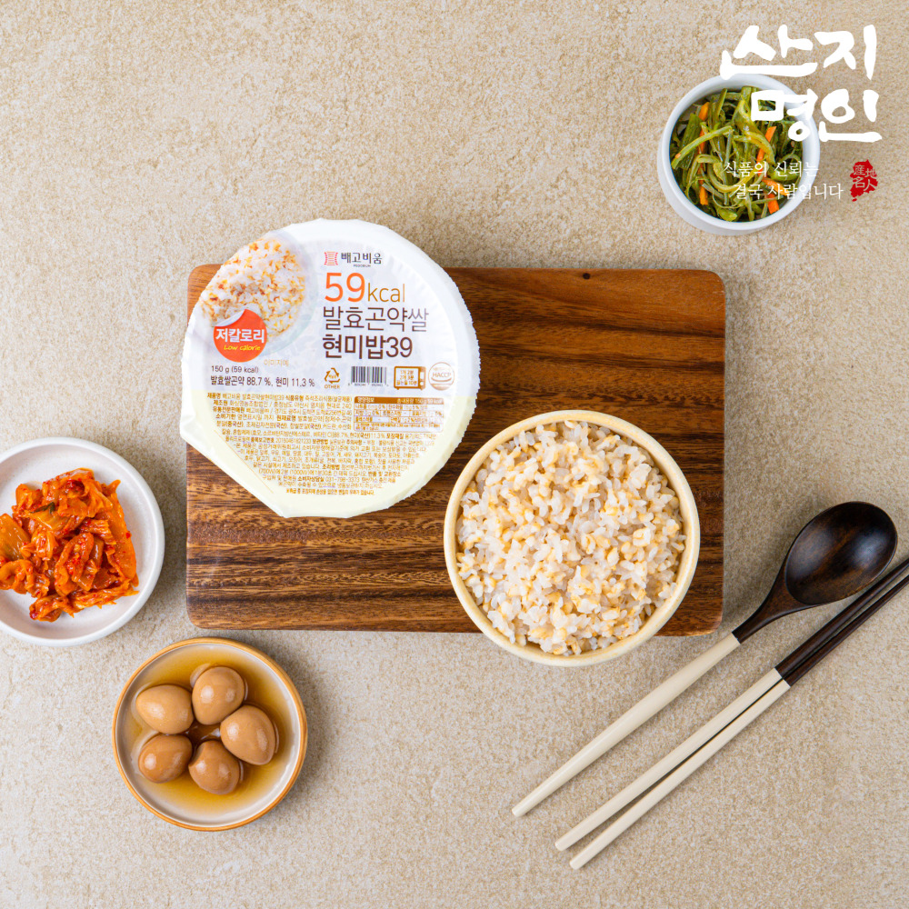 [산지명인] 100g당 39kcal 발효곤약쌀 현미 즉석밥 150g x 10인분 해썹인증
