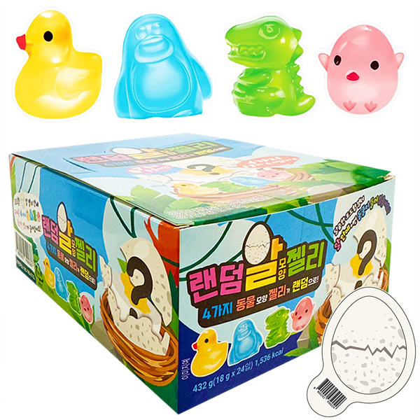 랜덤 알모양 젤리 432g (18g x 24입)