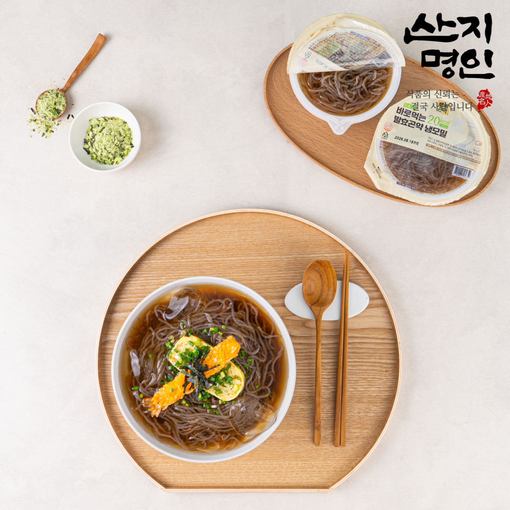 [산지명인] 100g당 20kcal 바로먹는 발효곤약 냉모밀 350g x 4팩