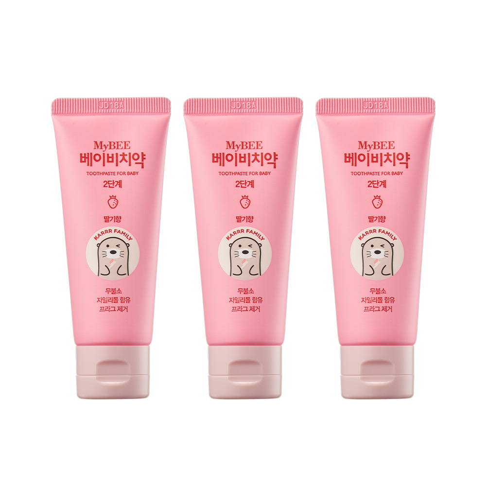 마이비 베이비치약 2단계 (딸기향) 50g 3개