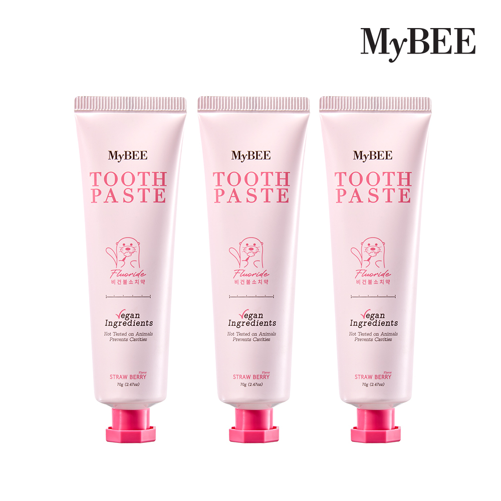 마이비 디어얼스 비건 아기불소치약 (딸기향) 70g 3개