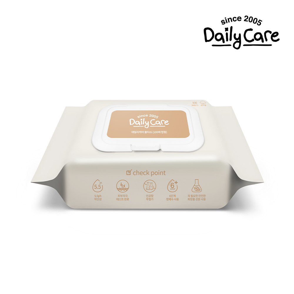 데일리케어 물티슈 캡형 100매 10팩